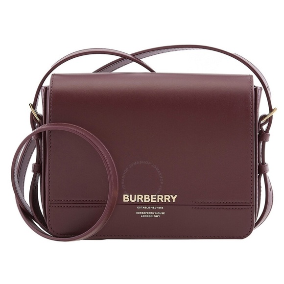 Burberry Handbags - NWT BURBERRY Grace Oxblood Leather Small Crossbody Bag